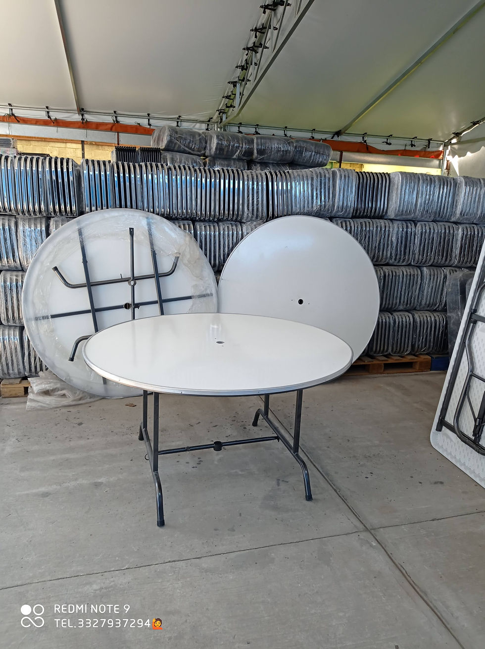 Miniatura: mesa circular orificio para sombrilla fibra de vidrio