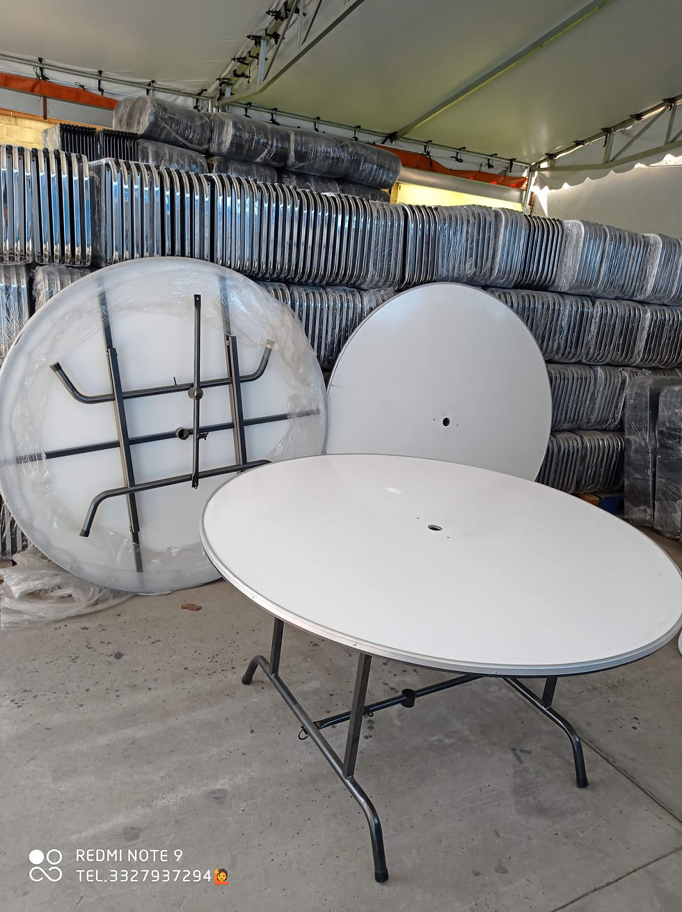 Miniatura: mesa circular orificio para sombrilla fibra de vidrio