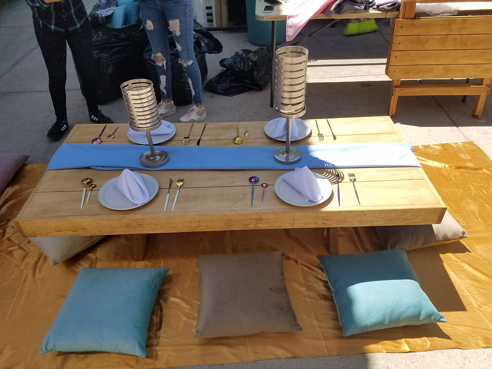 Miniatura: mesa tablón picnic para 8 personas 1.80x75