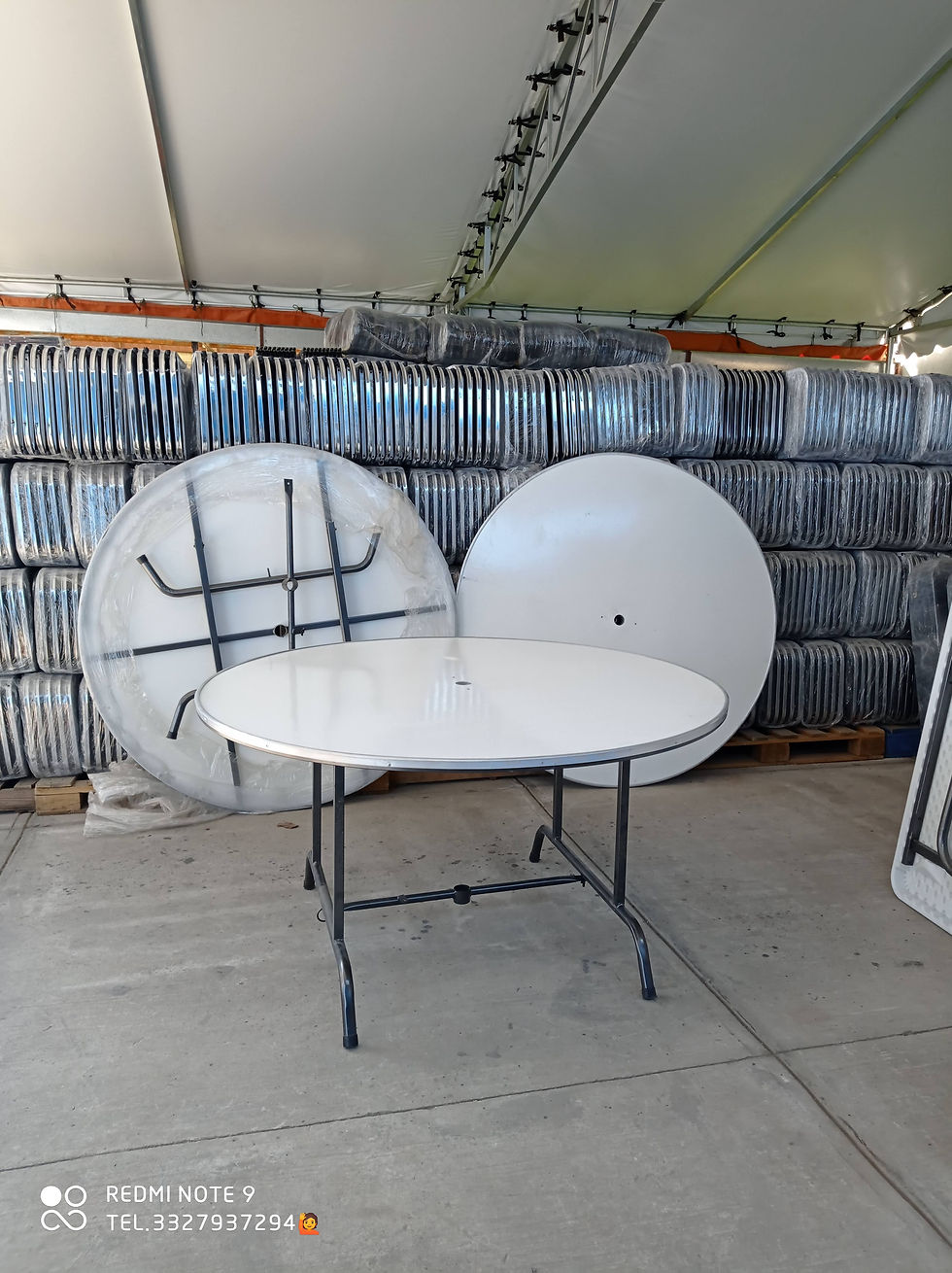 Miniatura: mesa circular orificio para sombrilla fibra de vidrio