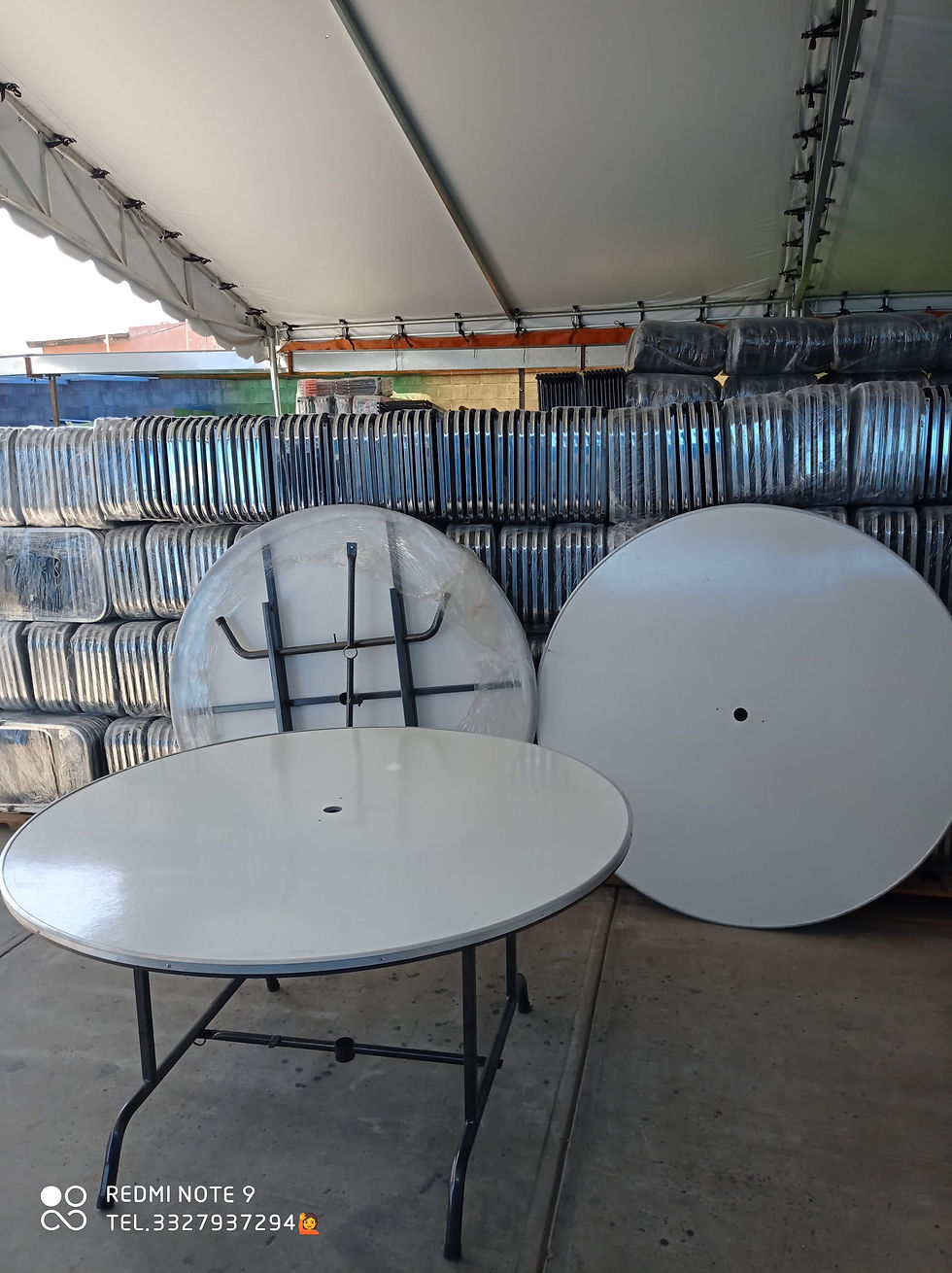 Miniatura: mesa circular orificio para sombrilla fibra de vidrio
