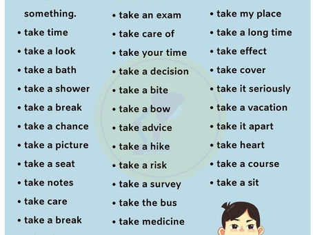 Collocations with TAKE | устойчивые выражения с TAKE