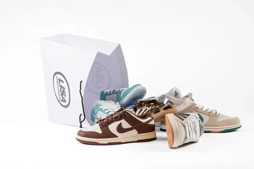 sneakers Nike e Jordan com caixa branca, imagem de produto para loja online
