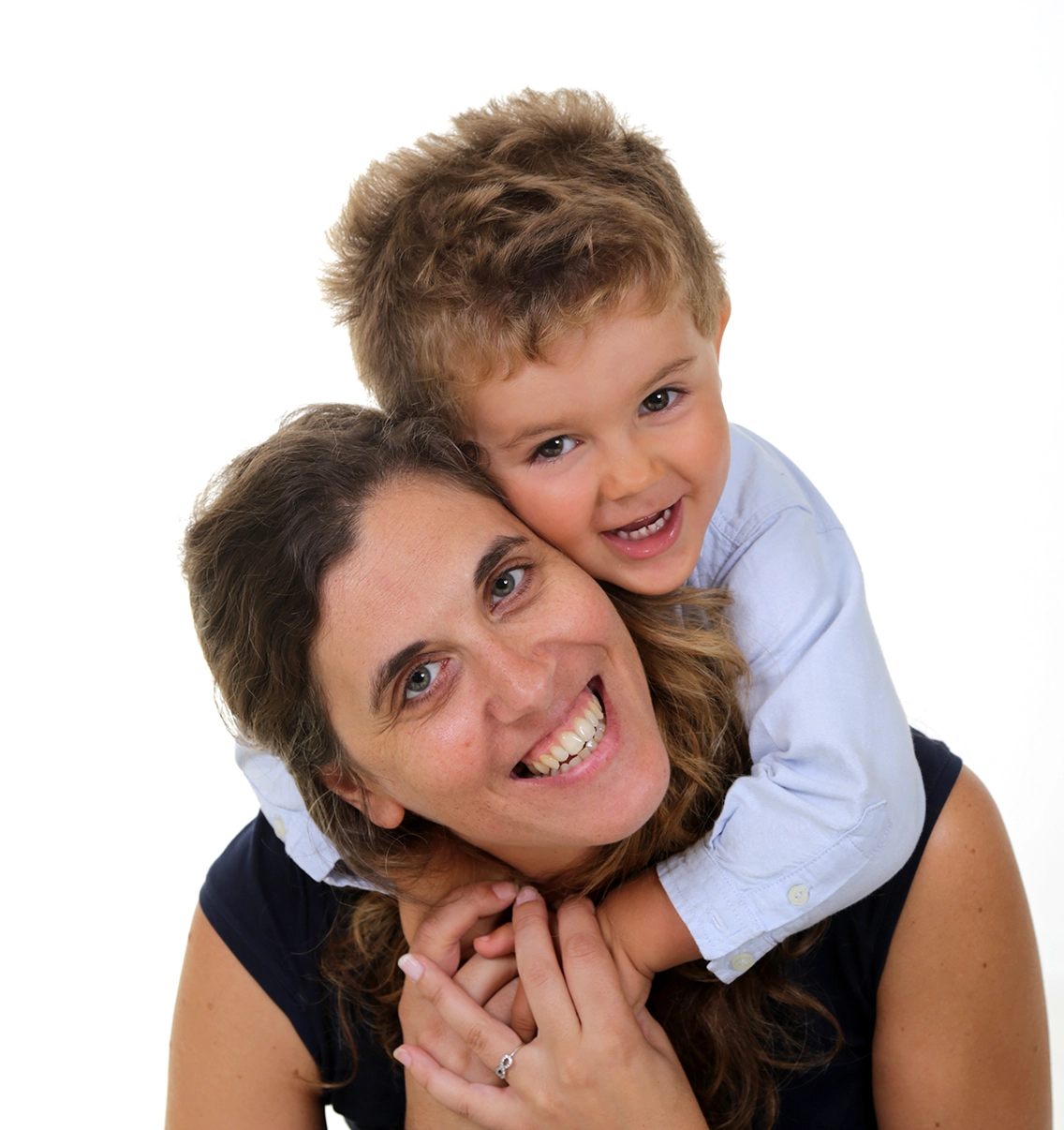 Sessão descontraída de mãe e filho