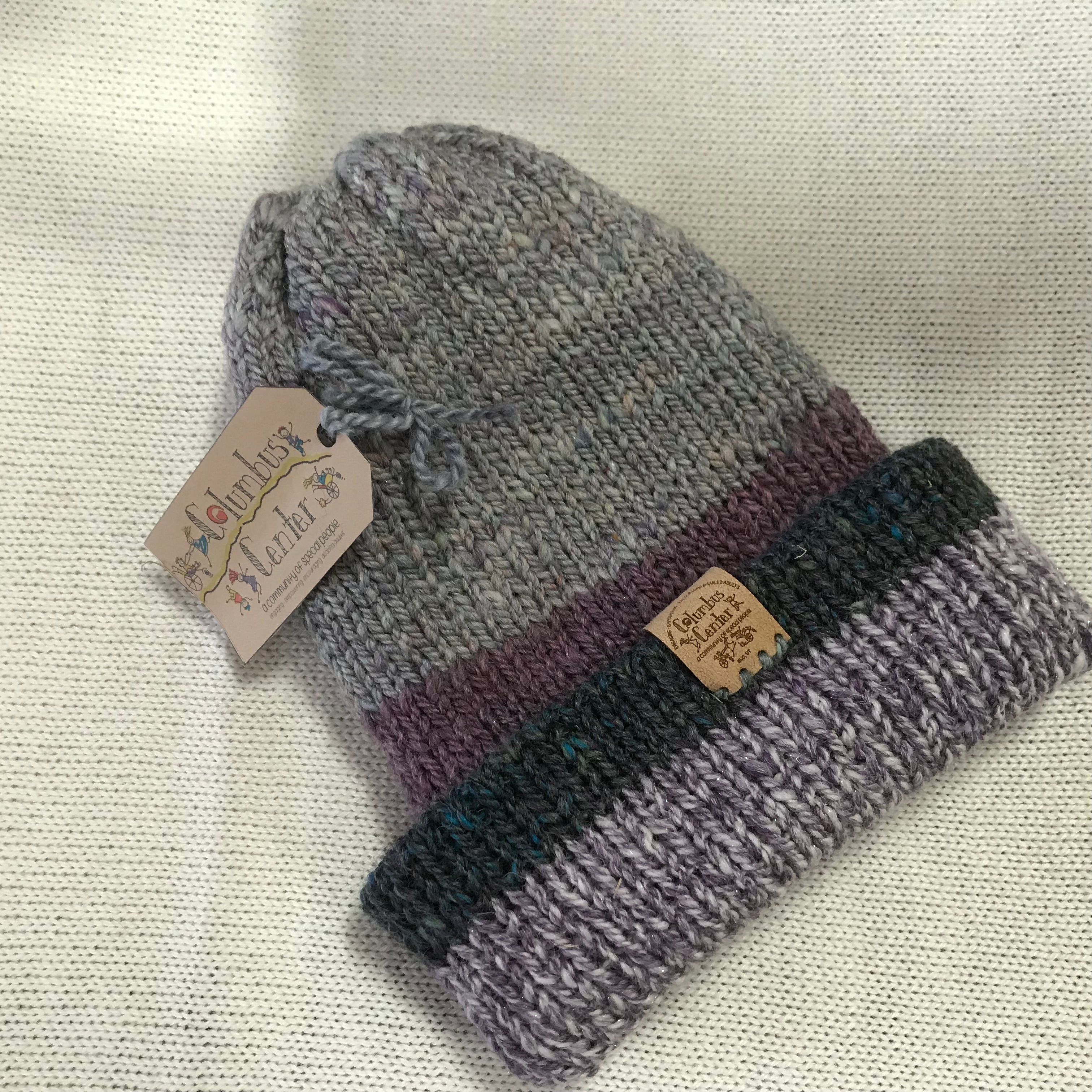 Reversible Beanie - Grey/Purple