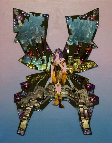 3D Mixed Media_Fatal By Fault Series_Pride_Acrylic paint, colored foam, bedazzles, collage