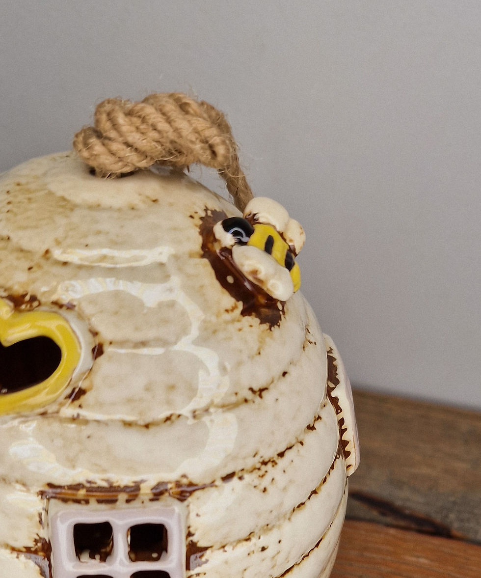 Thumbnail: Village Pottery Cream Beehive Bird House