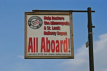 Save the Depot sign for the Waseca, Minnesota M&StL Depot