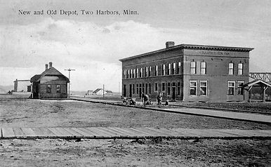 Old and New Two Harbors Depots ca 1907