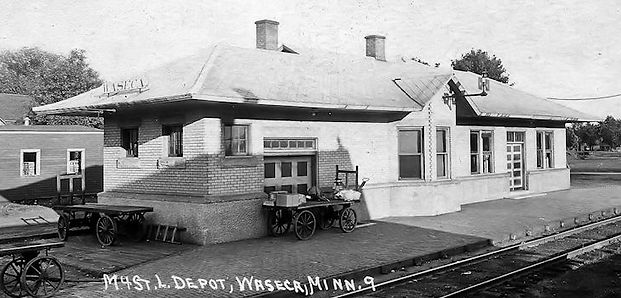 Waseca, Minnesota Minneapolis & St. Louis Depot ca 1930's