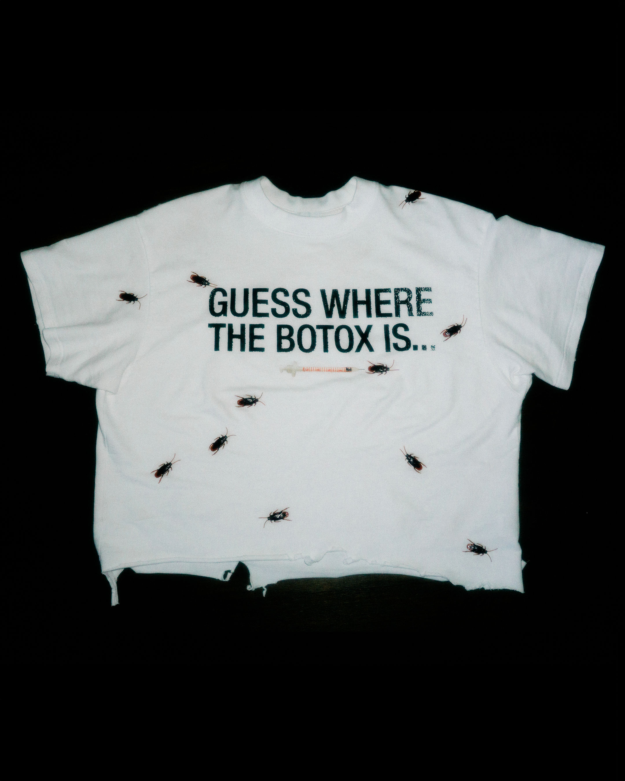 "GUESS WHERE THE BOTOX IS..." | Boxy Distressed Tee