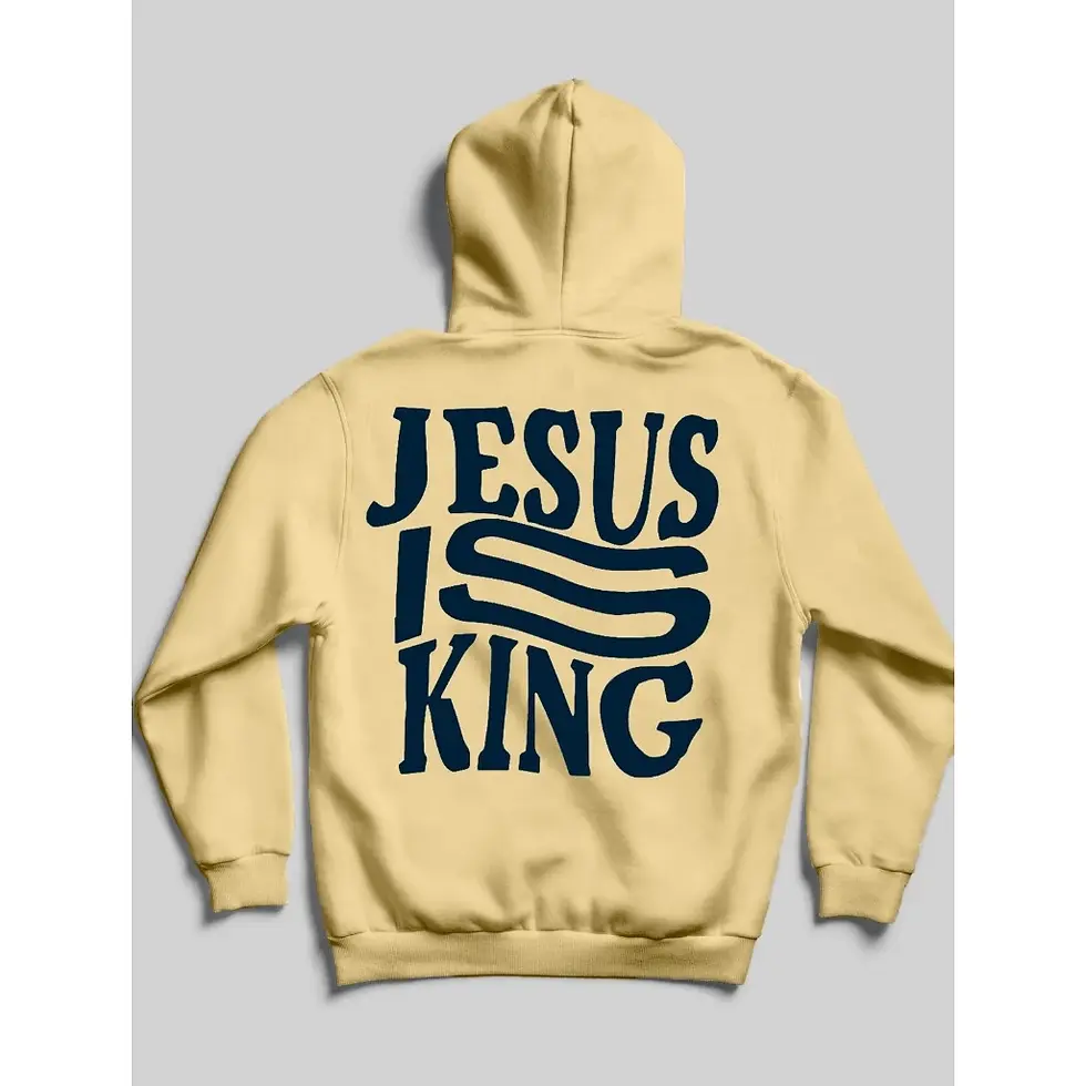 Miniatura: Moletom Canguru Jesus Is King Com Capuz Bolso Casaco Flanelado Unissex 