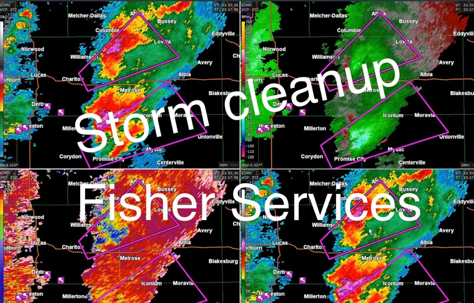 storm clean-up, fisher services plus llc, fsp llc, small business, iowa small business, owner operated, debris removal, storm distruction