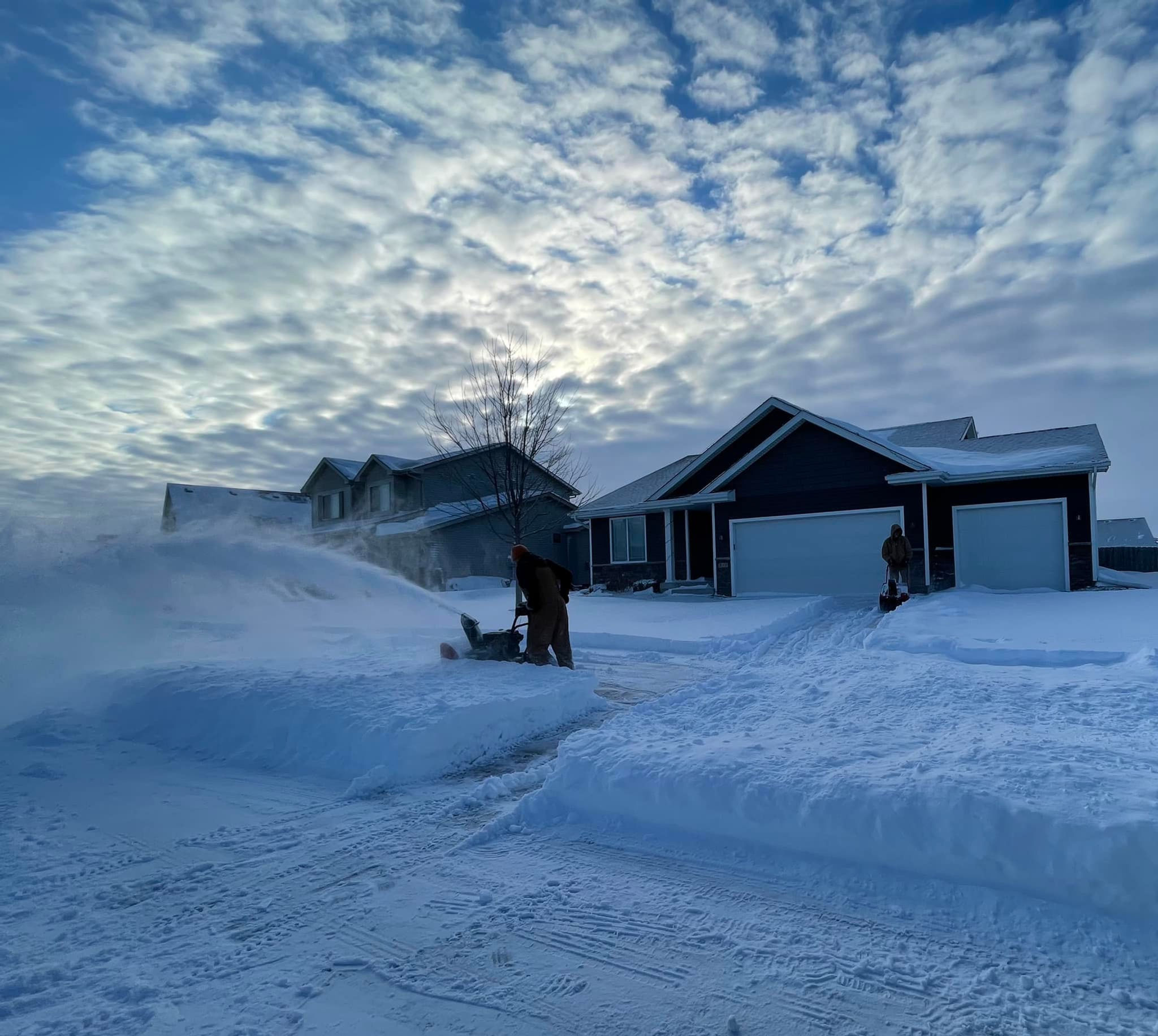 Fisher Services Plus LLC, snow removal, snow blade, snow plow, snow auger, snow storm, snow fall, small business completing snow removal for a customer, ice management