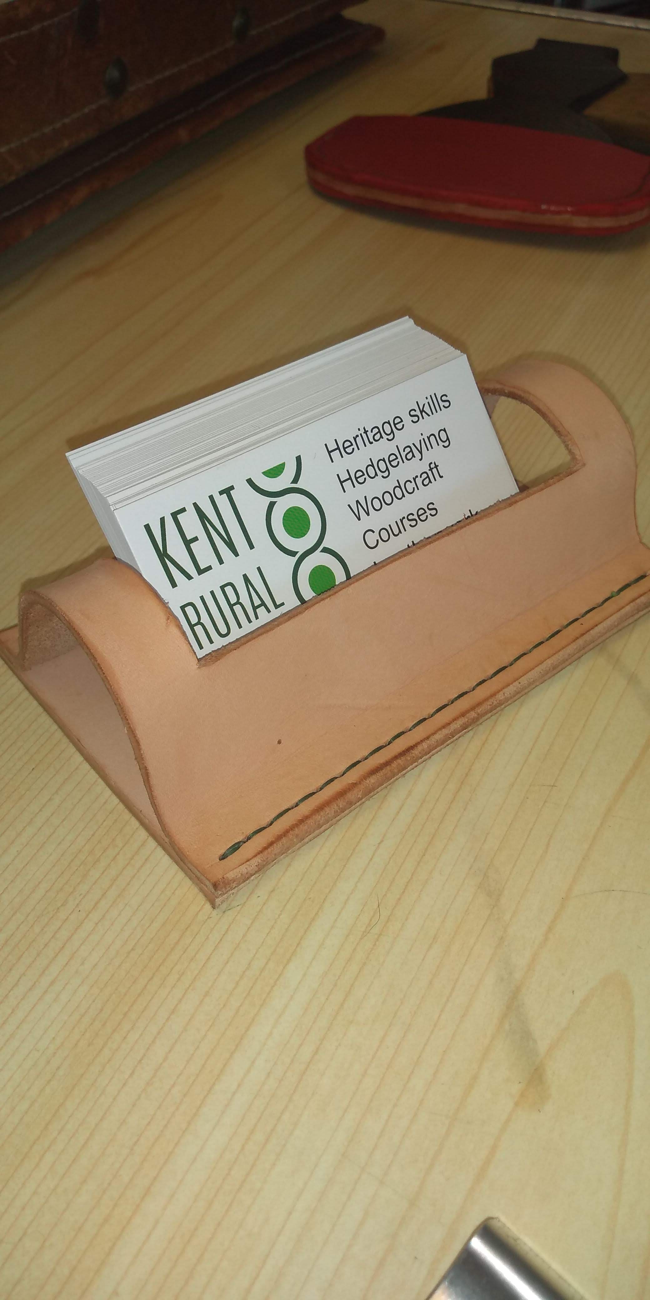 Hand sewn business card holder