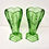 Thumbnail: Davidson Pair of Green Chevron Vases