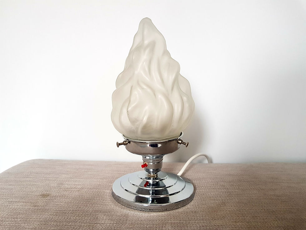 Thumbnail: Chrome Lamp with White Torch Shade