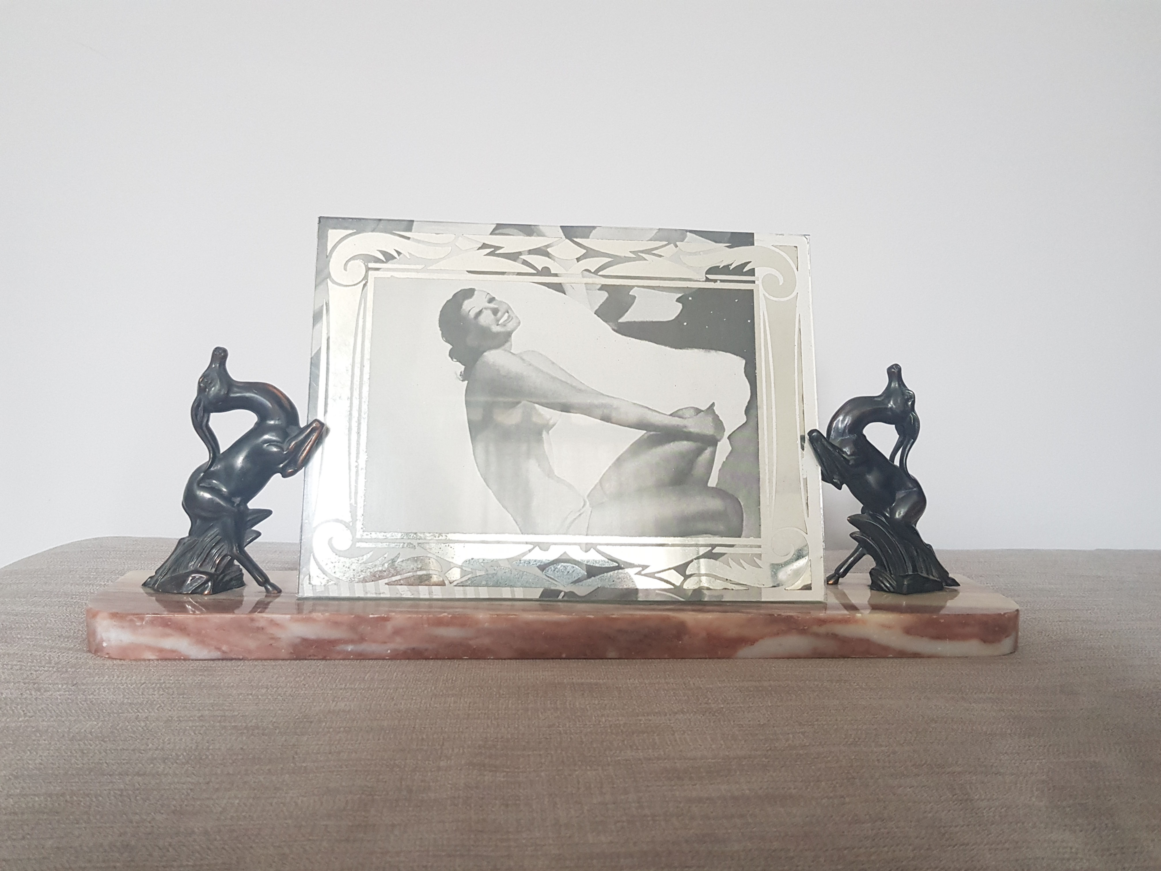 French Gazelle Marble Photo Frame