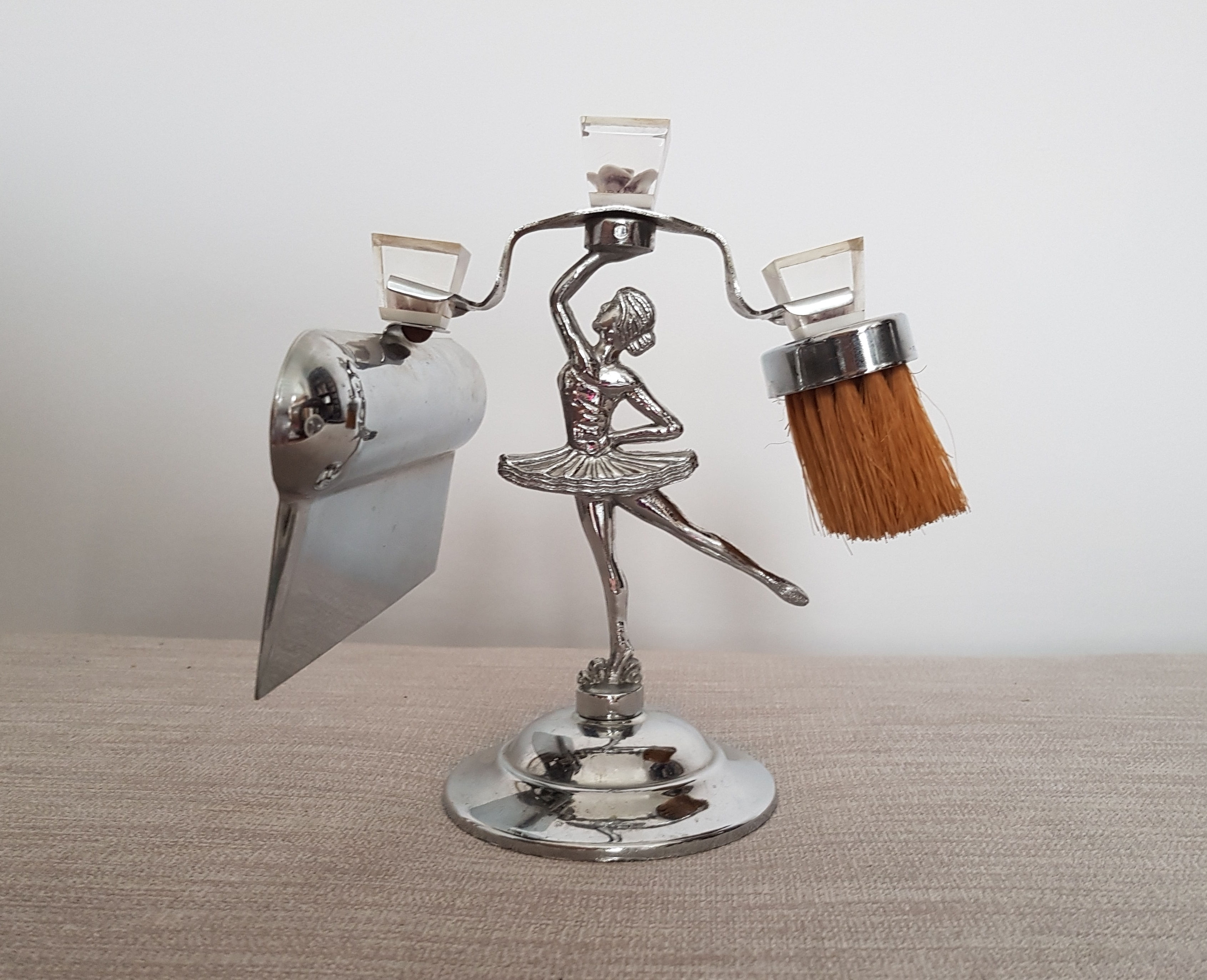 Chrome Ballerina Crumb Tray Set