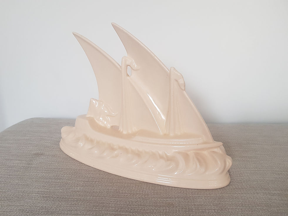 Thumbnail: Longwy Pink Glazed Ship