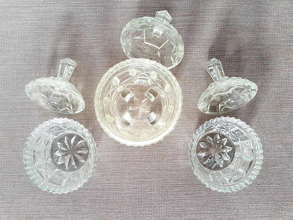 Thumbnail: Libochovice Clear Glass Dressing Table Set