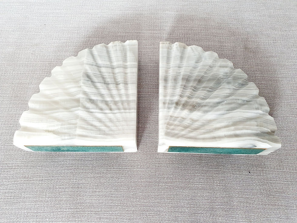 Thumbnail: Grey Marble Fan Bookends