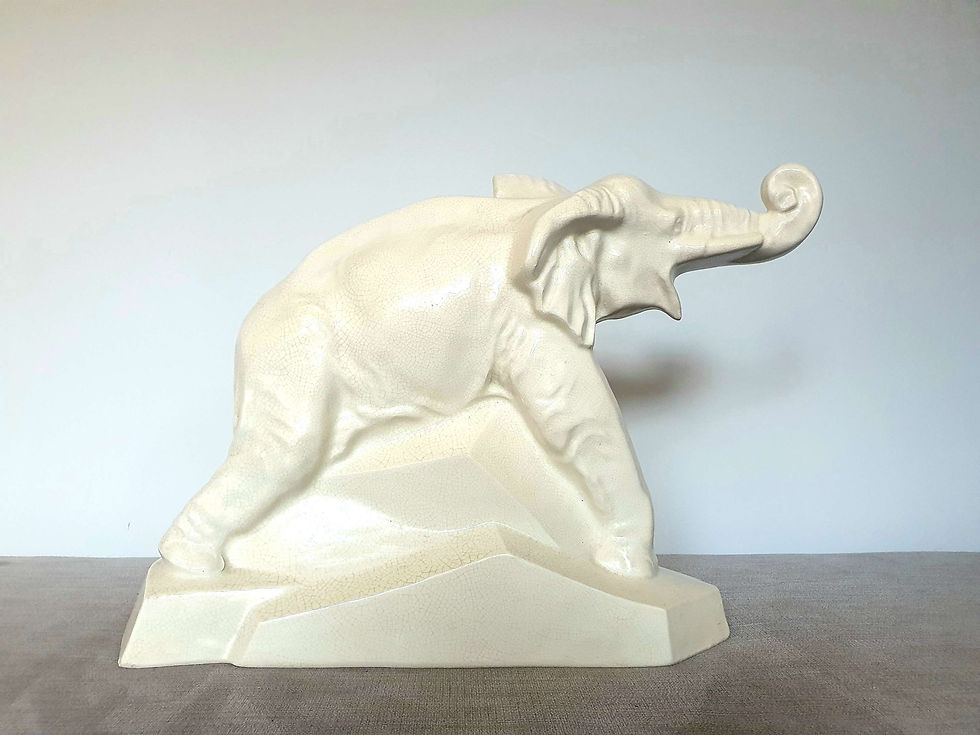 Thumbnail: Le Jan 'Dolly' Crackle Glaze Elephant