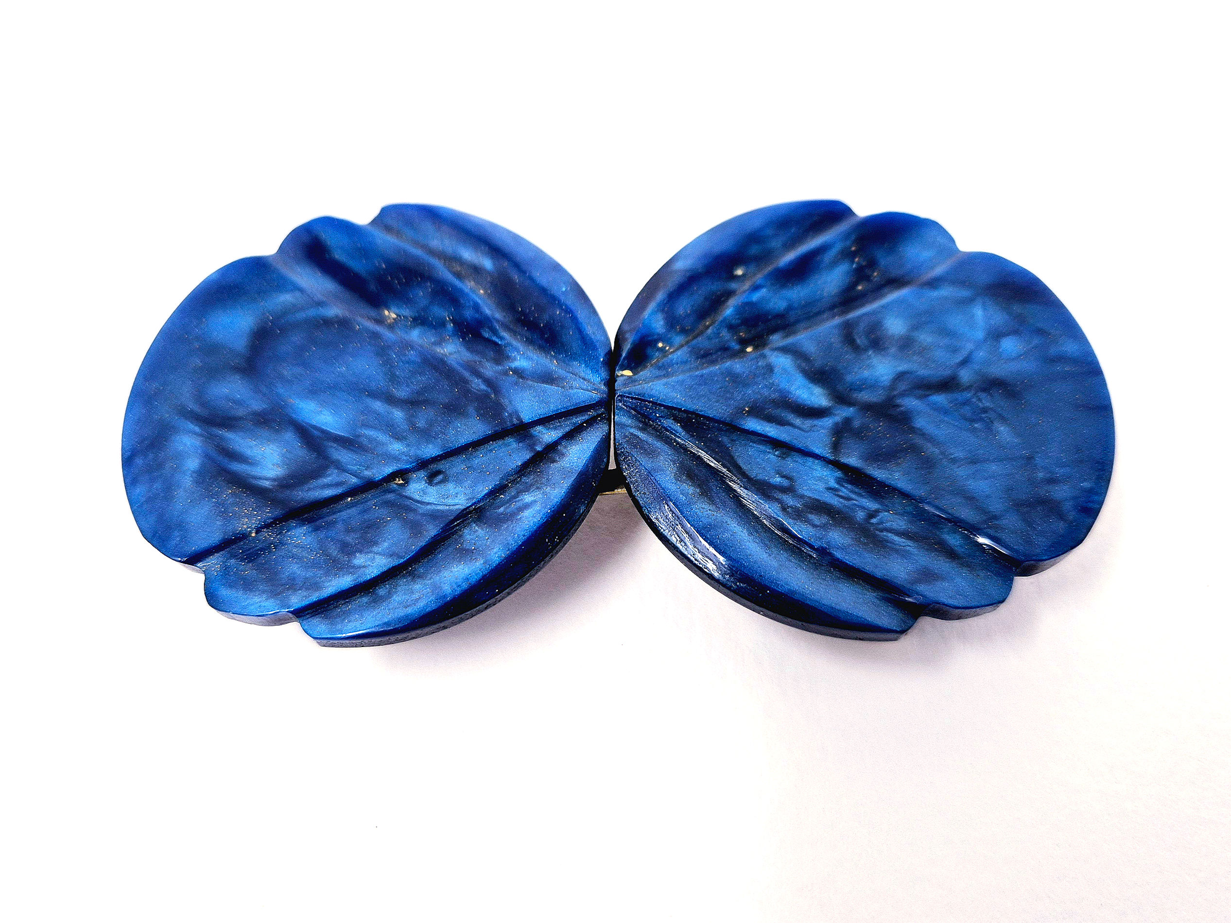 Blue Celluloid Belt Buckle