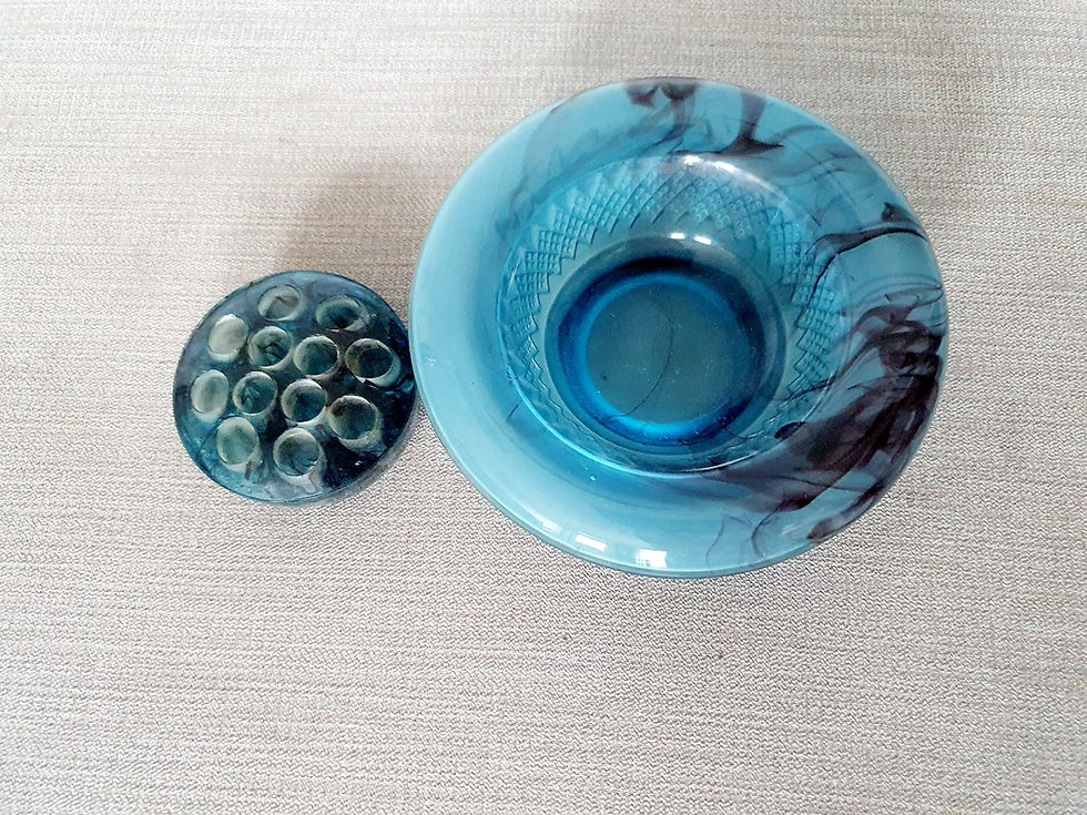 Thumbnail: Davidson Blue Cloud Glass Posy Bowl