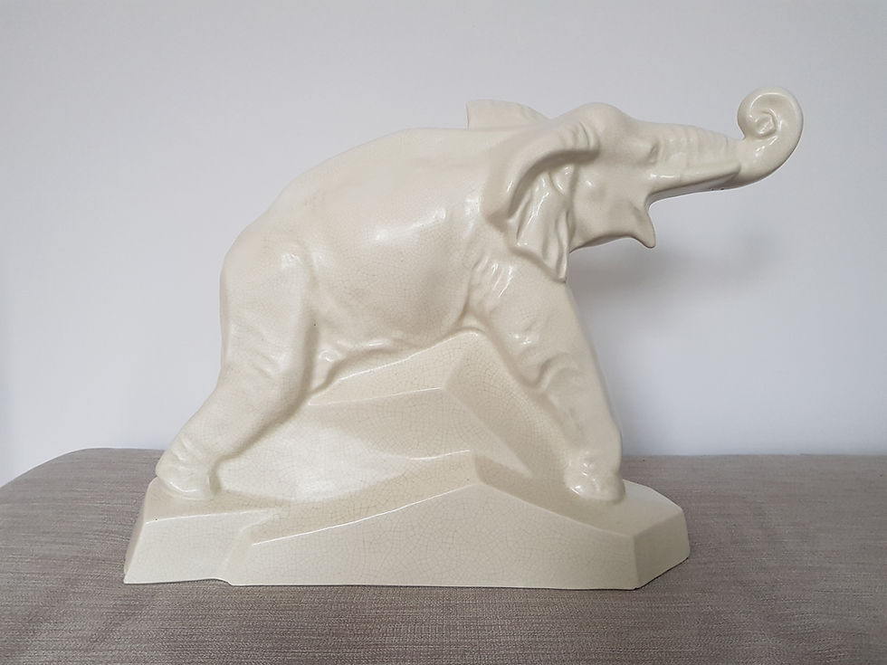 Thumbnail: Le Jan 'Dolly' Crackle Glaze Elephant