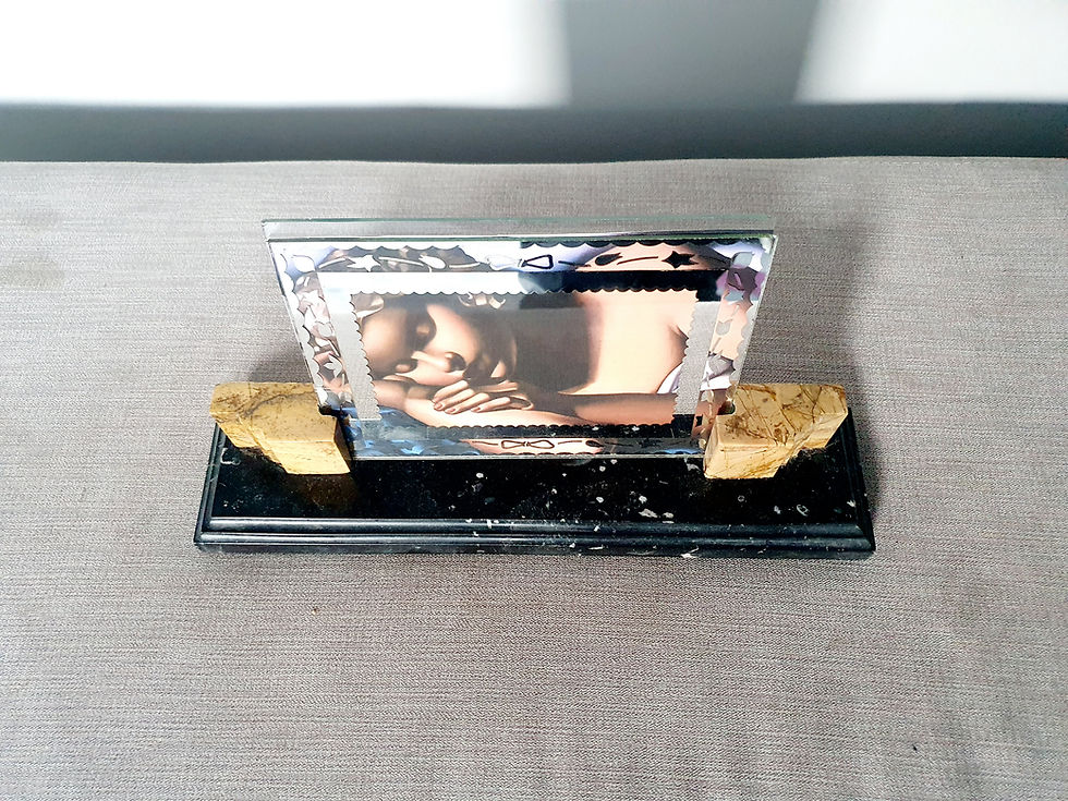 Thumbnail: Black & Cream Marble Photo Frame