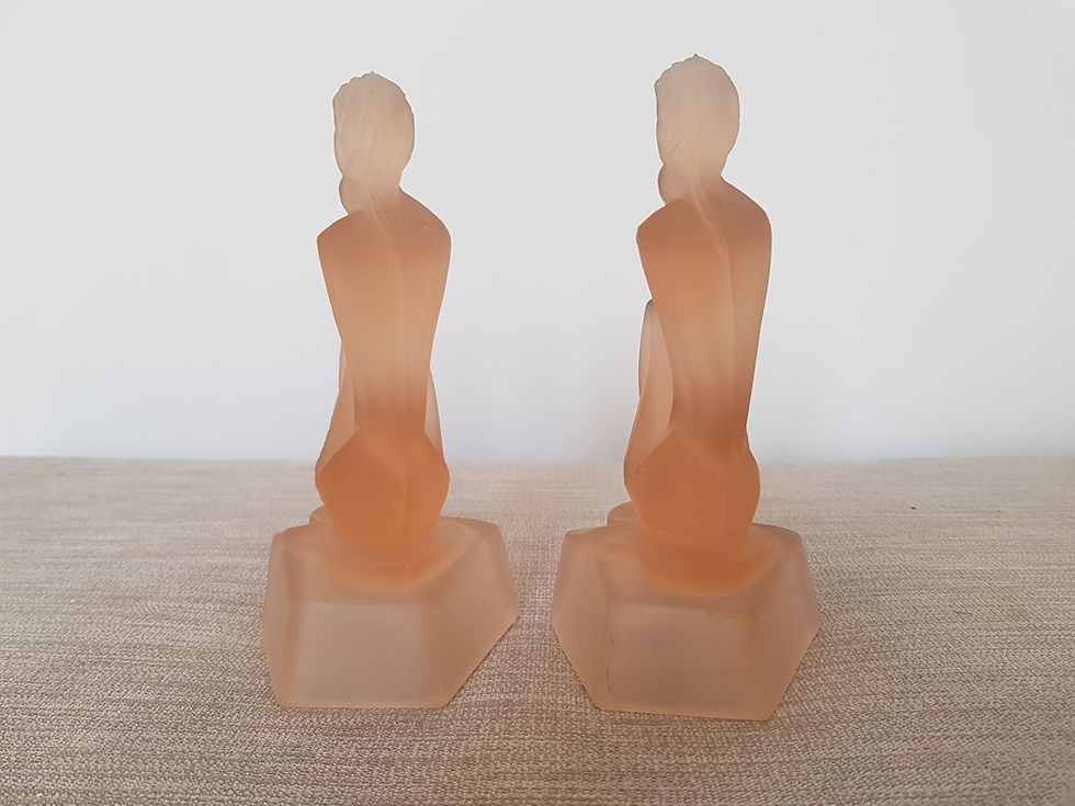Thumbnail: Pair of Glass Cubist Figures