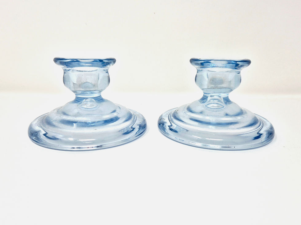 Thumbnail: Bagley Filey Blue Glass Dressing Table Set