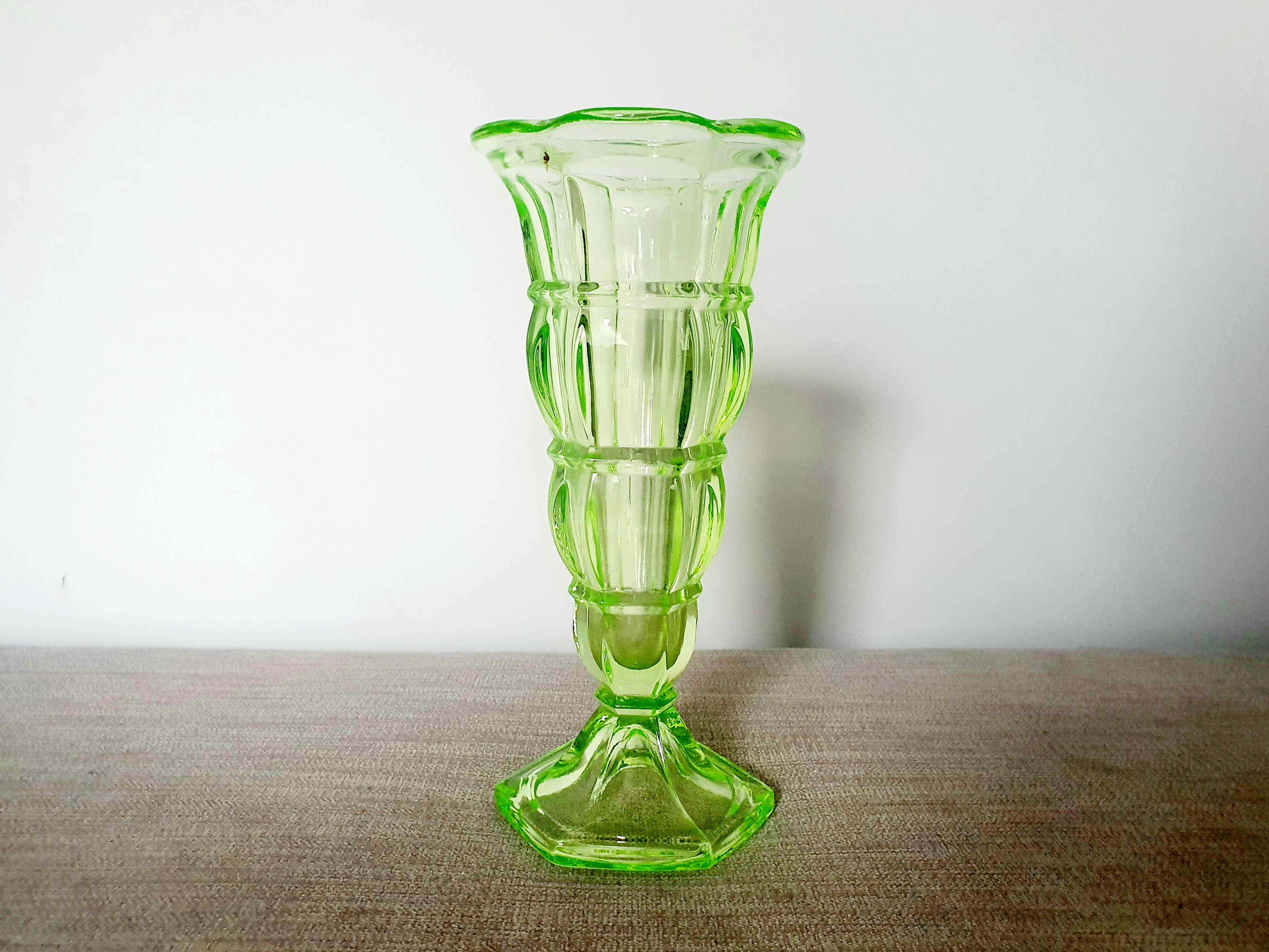 Art Deco Uranium Glass Vase UV Glass 1930s for sale UK