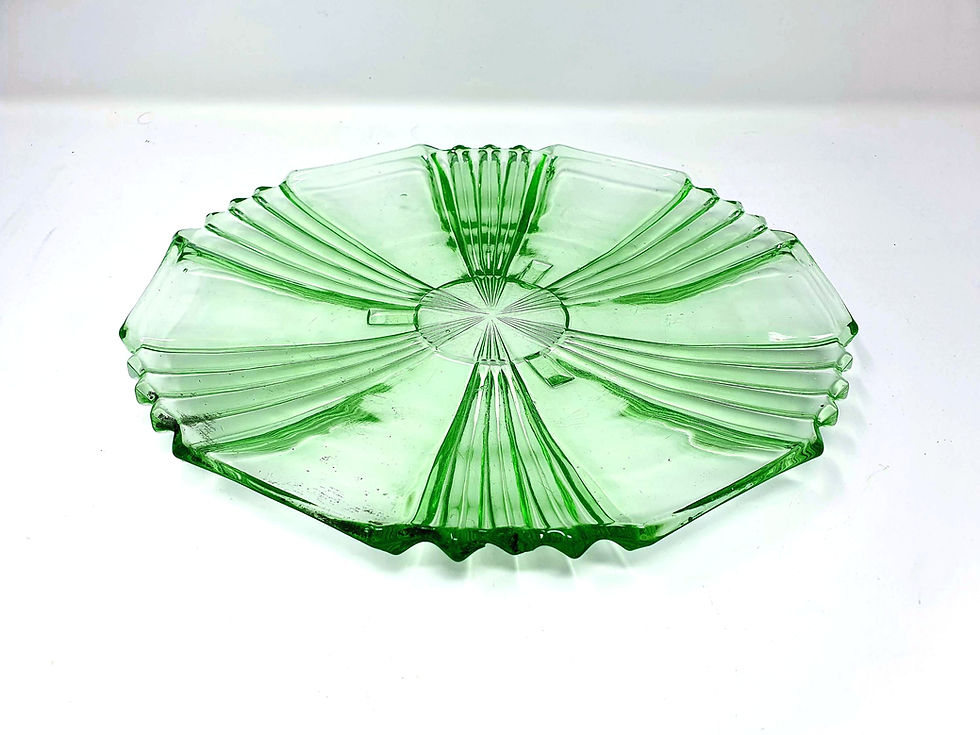 Art Deco for Sale Stolzle Uranium Glass Plate Vintage 1930s