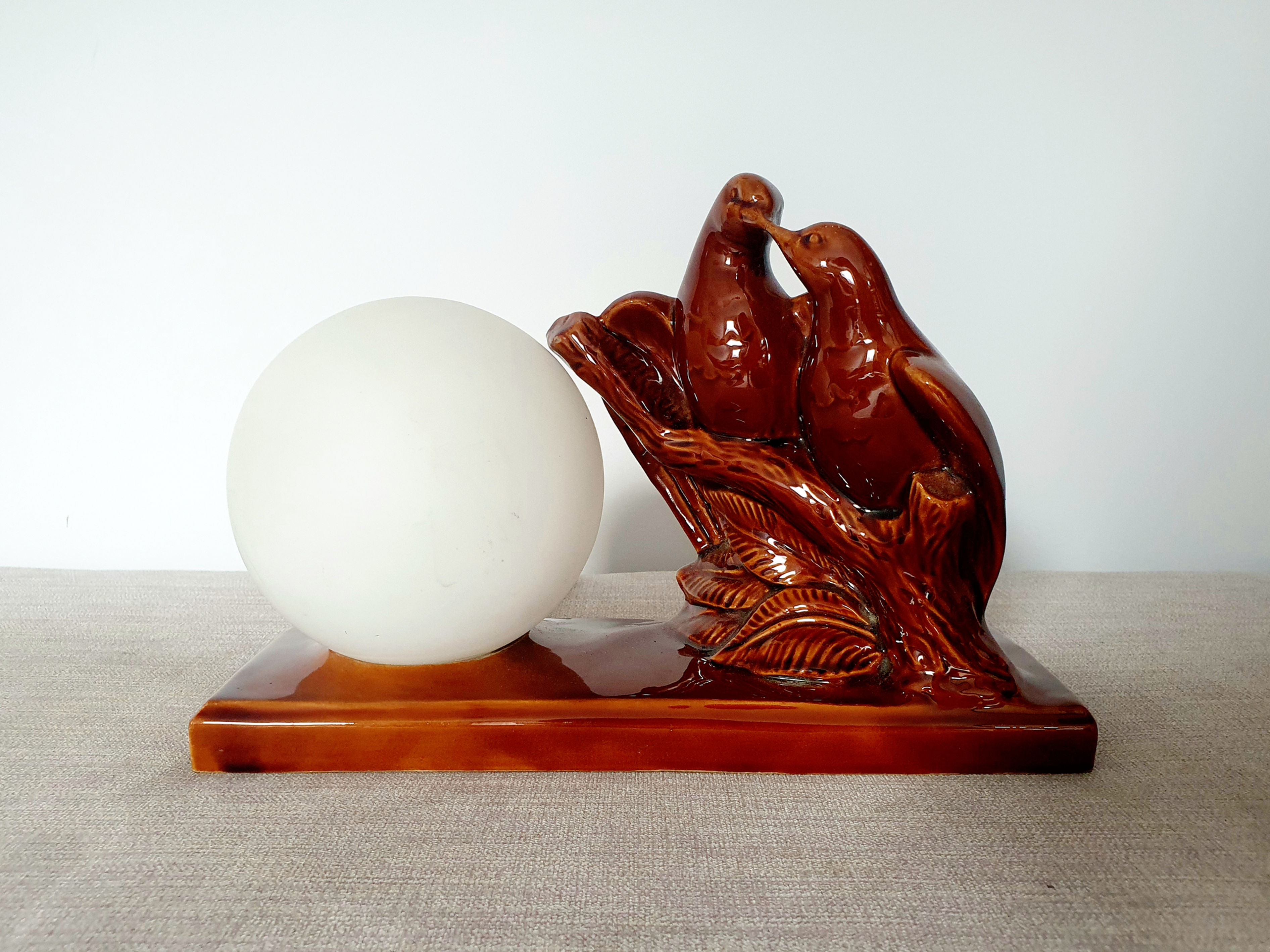 Art Deco Ceramic Birds Lamp Vintage  Lighting 1930s French for sale UK