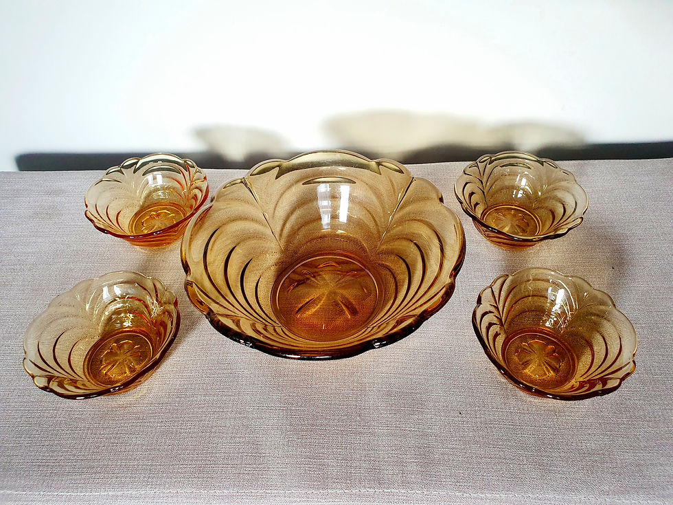 Thumbnail: Amber Glass Dessert Set