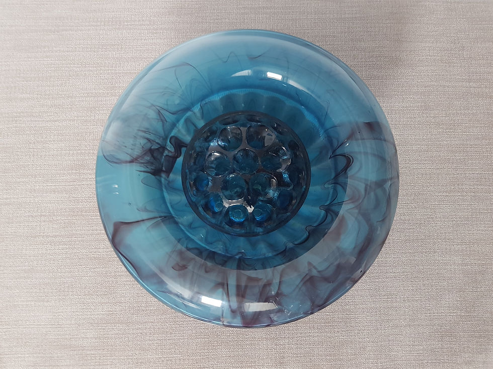 Thumbnail: Davidson Blue Cloud Glass Bowl & Frog