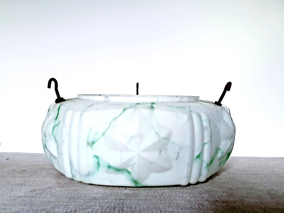 Thumbnail: White & Green Glass Ceiling Light Shade