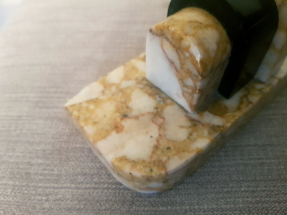 Thumbnail: Cream & Black Banded Marble Photo Frame