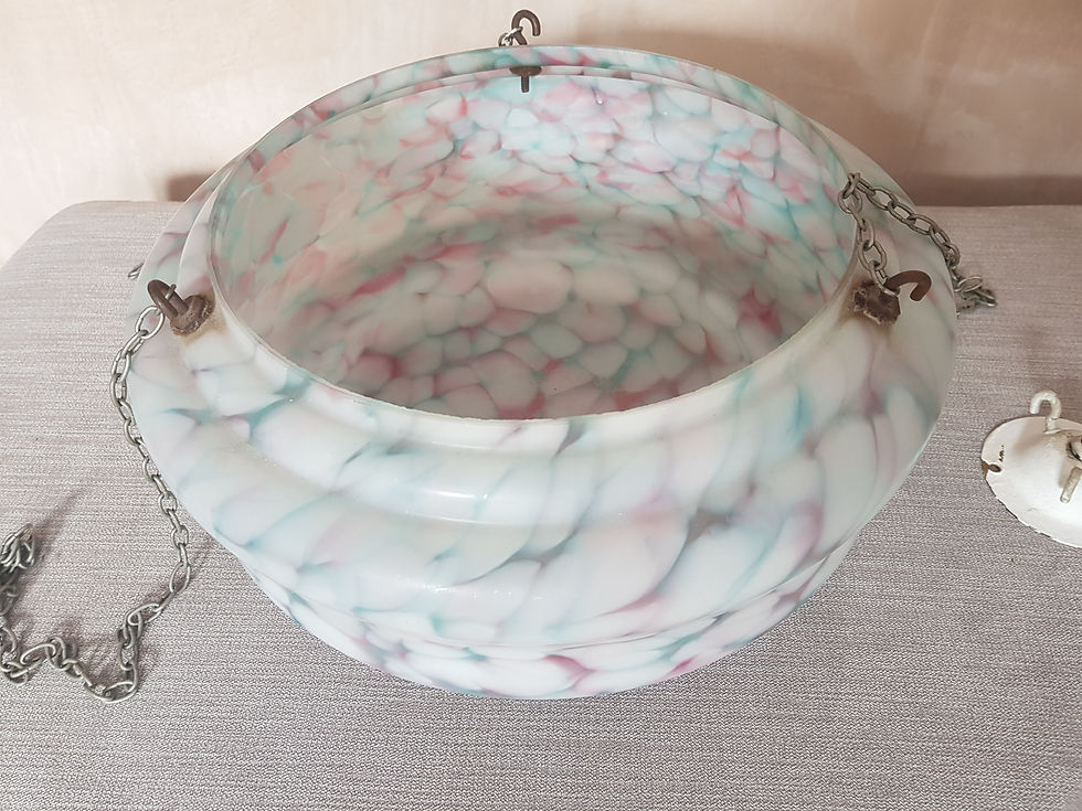 Thumbnail: Blue / Pink / White Glass Ceiling Light Shade