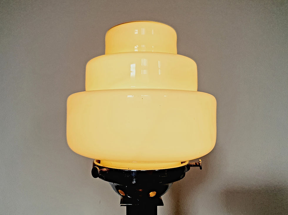 Thumbnail: Chrome & Lucite Lamp with Stepped Shade