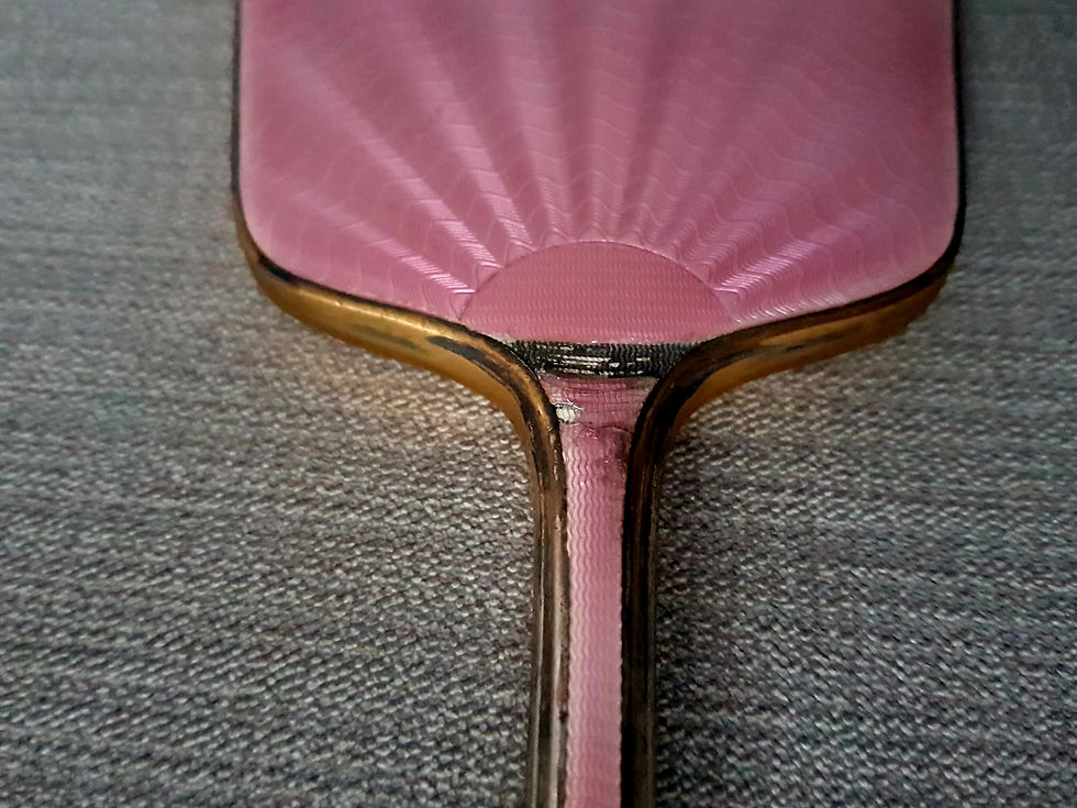 Thumbnail: Pink Guilloche Hand Mirror
