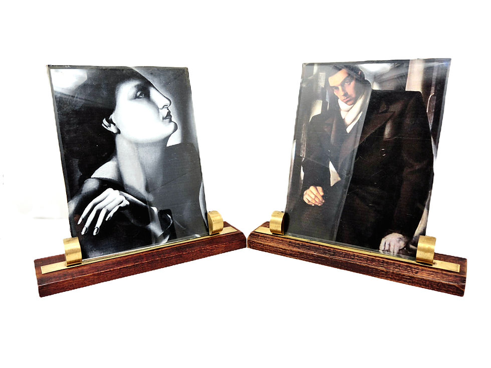 Pair of Wood & Brass Photo Frames