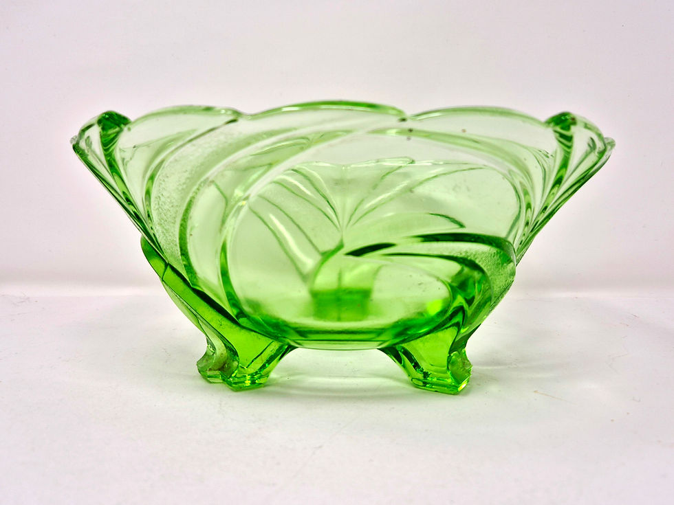 Thumbnail: Uranium Glass Footed Bowl