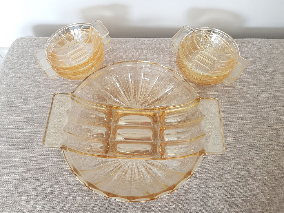 Thumbnail: French Golden Glass Dessert Set