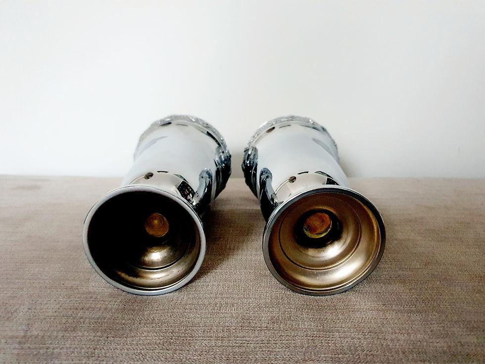 Thumbnail: Pair of Chrome Vases