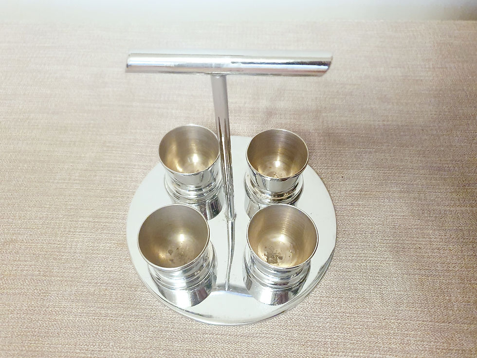 Thumbnail: Chrome Egg Cups on Stand