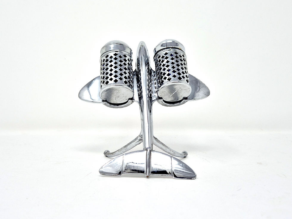 Thumbnail: Chrome Aeroplane Cruet Set