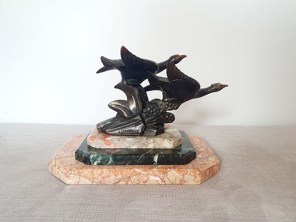 Thumbnail: Limousin Spelter Ducks on Tiered Marble